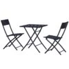 Outsunny Rattan Bistro Set - Black