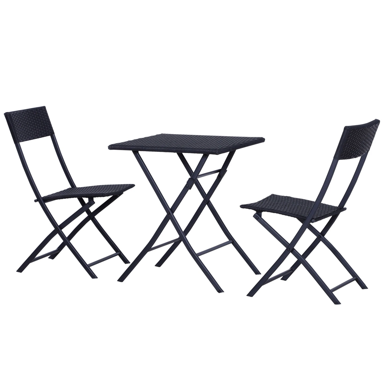 Outsunny Rattan Bistro Set - Black 1 Outsunny Rattan Bistro Set - Black