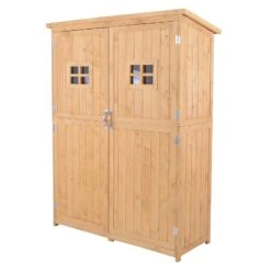 Outsunny Wooden Tool Shed - Natural