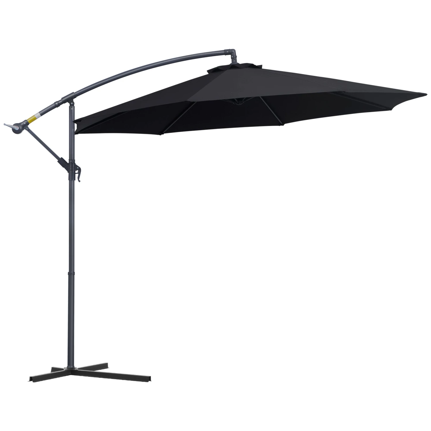 Outsunny Cantilever Banana Parasol 3m - Black 1 Outsunny Cantilever Banana Parasol 3m - Black