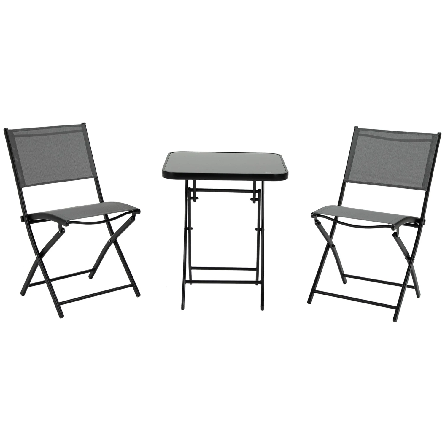 Outsunny 3 Piece Patio Dining Set - Black 1 Outsunny 3 Piece Patio Dining Set - Black