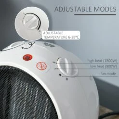 HOMCOM Small Space Heater, Ceramic Heater W/ 3 Heating Mode Adjustable Temperature 15 HOMCOM Small Space Heater, Ceramic Heater W/ 3 Heating Mode Adjustable Temperature -Home Furnishing Serie Shop 106ce2005dd594f37c0e041a7105ccfc