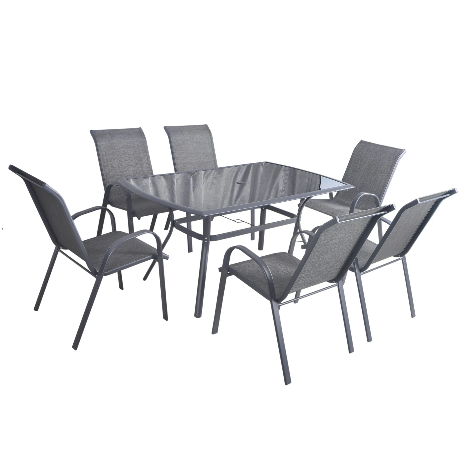 Silver & Stone Bali Outdoor 7 Piece Dining Set - Grey 1 Silver & Stone Bali Outdoor 7 Piece Dining Set - Grey