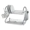 Lewis's 2 Tier Dish Drainer For Kitchen Sink - Chrome