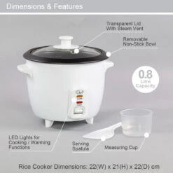 Quest Rice Cooker 0.8L - White -Home Furnishing Serie Shop 1503388 3