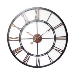 Lewis's Wall Clock With Iron Frame Black And Gold 70.5cm