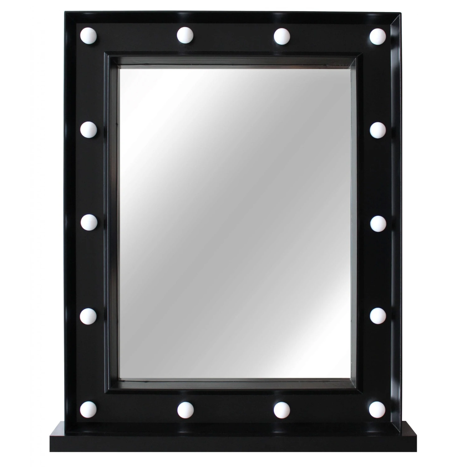 Lewis's Cosmetic Hollywood Mirror With Lights 40x50cm - Black 1 Lewis's Cosmetic Hollywood Mirror With Lights 40x50cm - Black