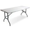 Silver & Stone Folding Camping Trestle Table 6ft 180 X 75 X 73cm - White