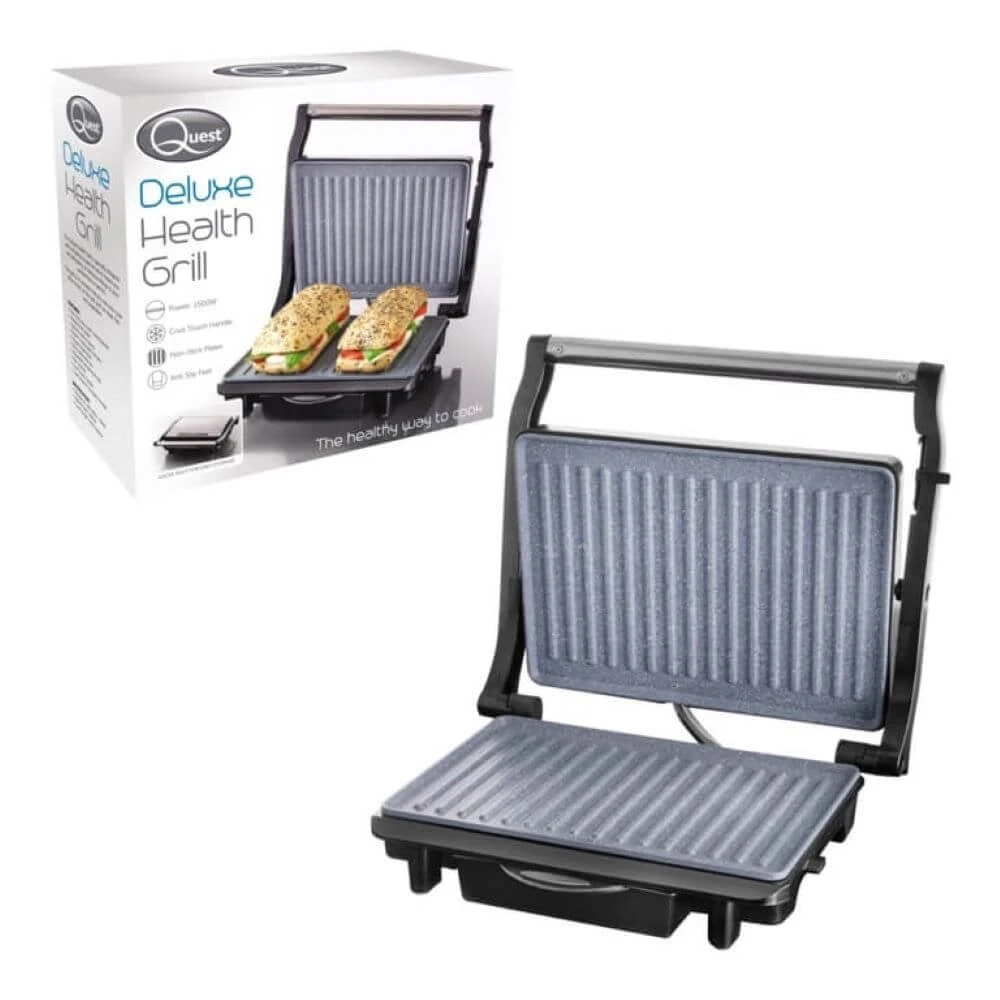 Quest Deluxe Health Grill & Panini Press Marble Coated - Silver 2 Quest Deluxe Health Grill & Panini Press Marble Coated - Silver - Image 2