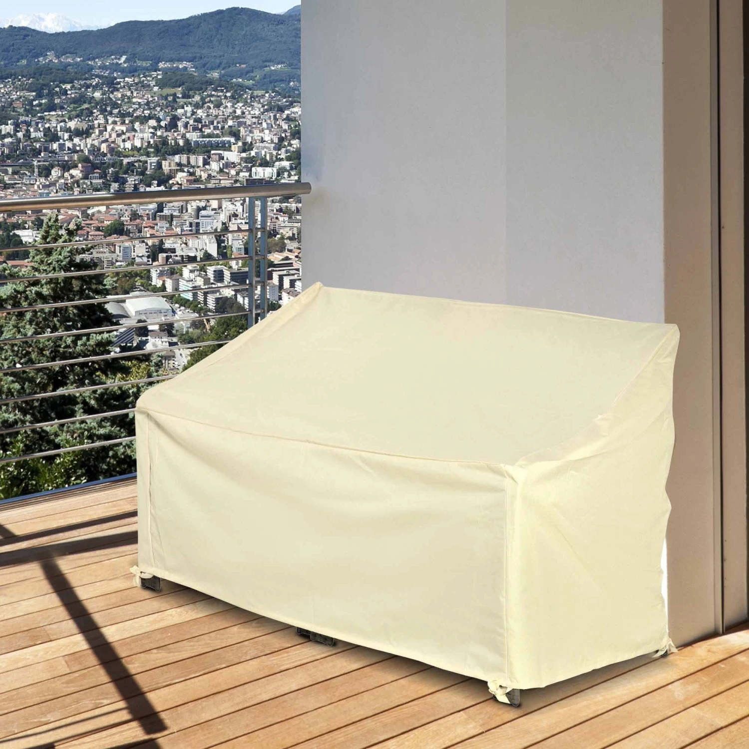 Outsunny Outdoor 2 Seater Waterproof Furniture Cover - Beige 2 Outsunny Outdoor 2 Seater Waterproof Furniture Cover - Beige - Image 2