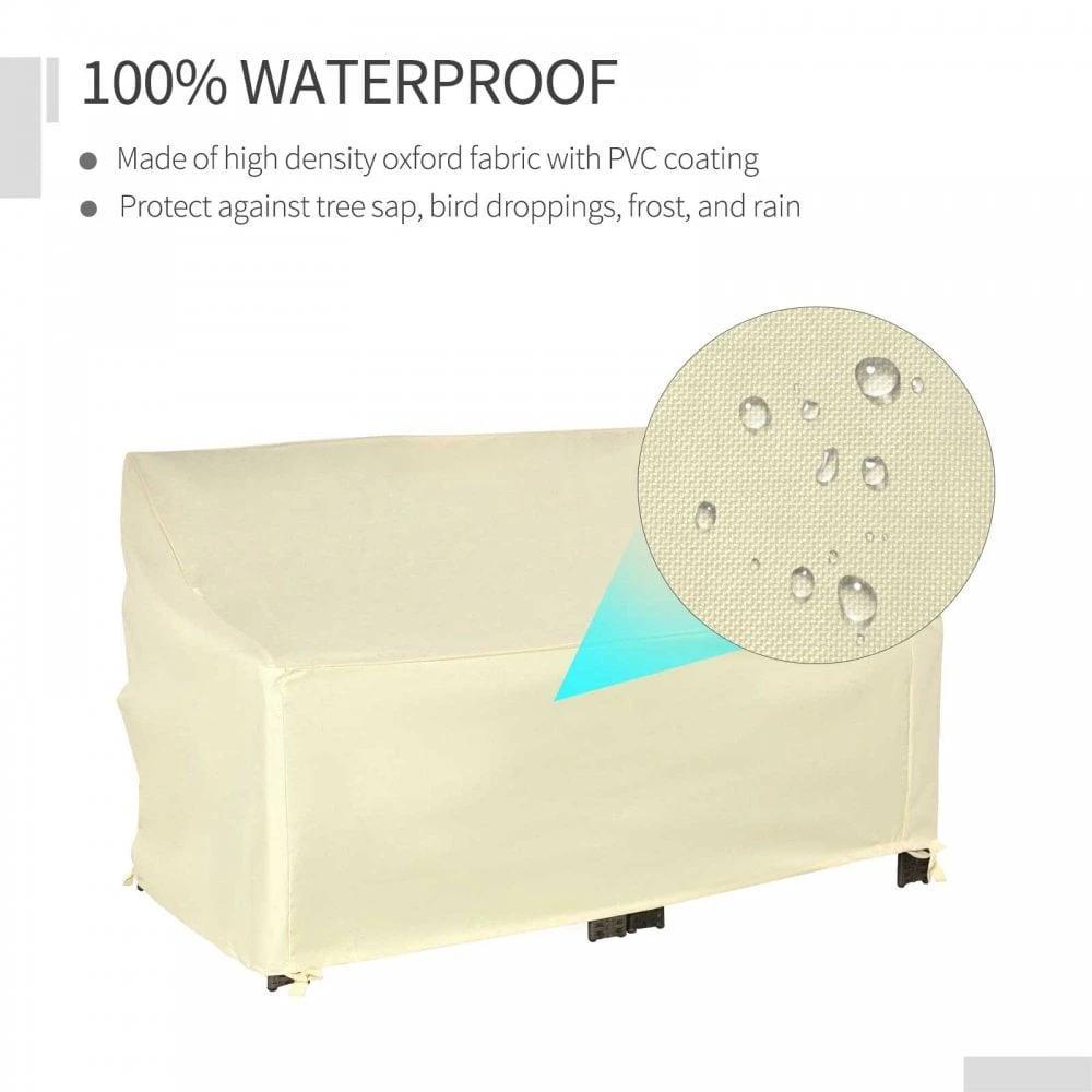 Outsunny Outdoor 2 Seater Waterproof Furniture Cover - Beige 8 Outsunny Outdoor 2 Seater Waterproof Furniture Cover - Beige - Image 8