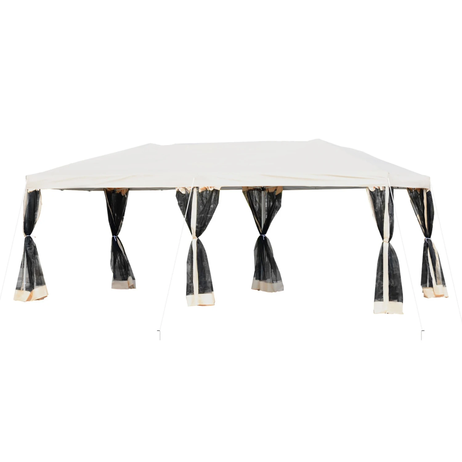 Outsunny 3 X 6 M Pop Up Gazebo With Mesh Sidewalls And Storage Bag, Party Tent Canopy Marquee For Garden, Patio - Beige 1 Outsunny 3 X 6 M Pop Up Gazebo With Mesh Sidewalls And Storage Bag, Party Tent Canopy Marquee For Garden, Patio - Beige