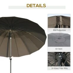 Outsunny 2.5 M Umbrella Parasol With Adjustable Tilt Crank - Dark Grey -Home Furnishing Serie Shop 1624009145 77570800 20c655fb ed5a 4dc6 a2af b7da79b3d013