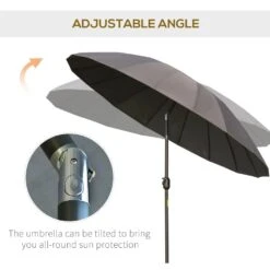 Outsunny 2.5 M Umbrella Parasol With Adjustable Tilt Crank - Dark Grey -Home Furnishing Serie Shop 1624009147 29148300 055a8375 dd78 46af 8b79 78ebd126213a