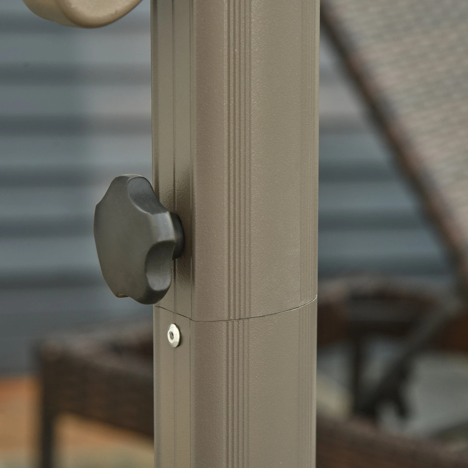 Outsunny Adjustable Angle Hanging Parasol 3 M - Khaki 5 Outsunny Adjustable Angle Hanging Parasol 3 M - Khaki - Image 5