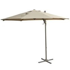Outsunny Adjustable Angle Hanging Parasol 3 M - Khaki