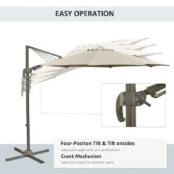 Outsunny Adjustable Angle Hanging Parasol 3 M - Khaki 14 Outsunny Adjustable Angle Hanging Parasol 3 M - Khaki -Home Furnishing Serie Shop 1624009194 54520300 881fe3f0 bc57 409b 8643 d86e2b73ab59