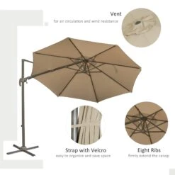 Outsunny Adjustable Angle Hanging Parasol 3 M - Khaki 15 Outsunny Adjustable Angle Hanging Parasol 3 M - Khaki -Home Furnishing Serie Shop 1624009197 49657700 5534f198 0e0f 47f2 bd47 fa0023cd4402