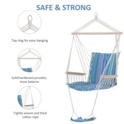 Outsunny Hanging Hammock Swing Chair - Multi Colour 13 Outsunny Hanging Hammock Swing Chair - Multi Colour -Home Furnishing Serie Shop 1624009276 76889400