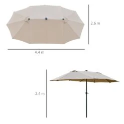 Outsunny 4.4 M Double-Sided Parasol Umbrella With LED Solar Lights - Khaki -Home Furnishing Serie Shop 1624009694 55640100 c0f81e6e 2962 4a71 b3be 59828f891643