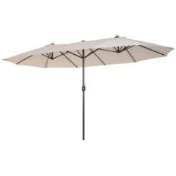 Oasis 4.6 M Double Sided Garden Parasol - Cream