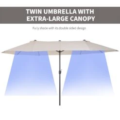 Oasis 4.6 M Double Sided Garden Parasol - Cream -Home Furnishing Serie Shop 1624009780 23974900 c0ab58e3 12c1 4802 b22b 4eabc17f8514