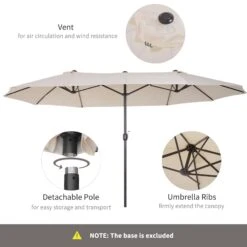 Oasis 4.6 M Double Sided Garden Parasol - Cream -Home Furnishing Serie Shop 1624009784 64829500 1a672620 2e45 4aff 9c72 1021a48104b9