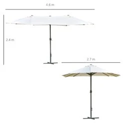 Oasis 4.6 M Double Sided Umbrella Parasol - White 11 Oasis 4.6 M Double Sided Umbrella Parasol - White -Home Furnishing Serie Shop 1624014799 53373600 e69649b9 ad8b 4518 a723 6f7b3830eaf2