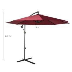 Outsunny Steel Hanging Banana Umbrella Parasol - Red 11 Outsunny Steel Hanging Banana Umbrella Parasol - Red -Home Furnishing Serie Shop 1624014842 70779500