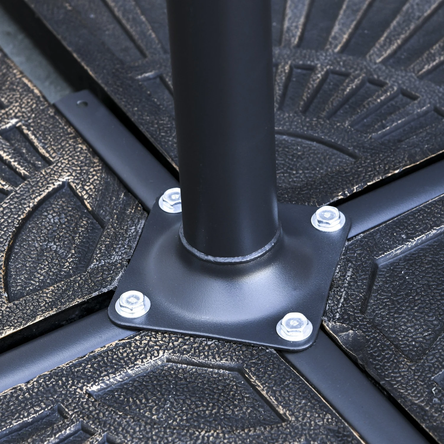 Outsunny Steel Hanging Banana Umbrella Parasol - Red 9 Outsunny Steel Hanging Banana Umbrella Parasol - Red - Image 9