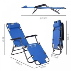Outsunny Metal Frame 2 In 1 Sun Lounger Chair W/ Pillow Blue -Home Furnishing Serie Shop 1624014919 06124500 75599d2d cdae 489b 95da 22ff2b359c65