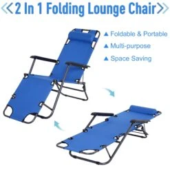 Outsunny Metal Frame 2 In 1 Sun Lounger Chair W/ Pillow Blue -Home Furnishing Serie Shop 1624014928 09088100 a0392a3a e558 4887 8d34 aca27692e76c