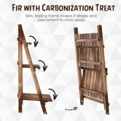 Outsunny 3 Tier Wooden Flower Pot Stand 13 Outsunny 3 Tier Wooden Flower Pot Stand -Home Furnishing Serie Shop 1624015015 51404700