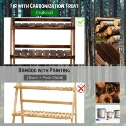 Outsunny 3 Tier Wooden Flower Pot Stand 14 Outsunny 3 Tier Wooden Flower Pot Stand -Home Furnishing Serie Shop 1624015026 56057100