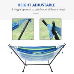 Outsunny Hammock With Metal Stand And Carrying Bag -Home Furnishing Serie Shop 1624015106 02129000