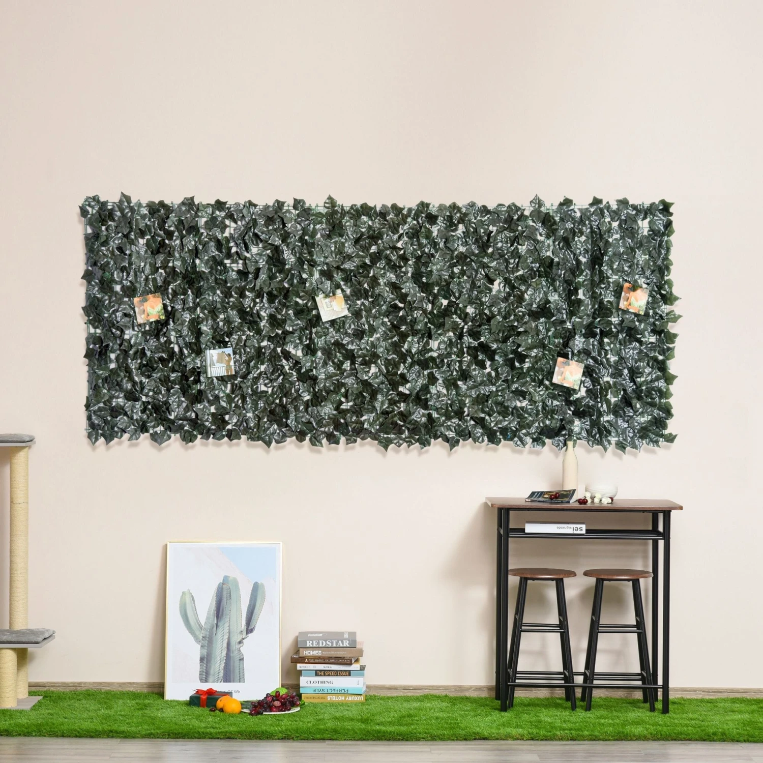 Outsunny Artifical Leaf Trellis - Dark Green 2 Outsunny Artifical Leaf Trellis - Dark Green - Image 2