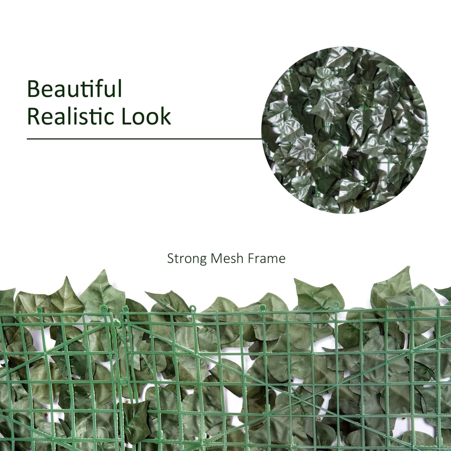 Outsunny Artifical Leaf Trellis - Dark Green 7 Outsunny Artifical Leaf Trellis - Dark Green - Image 7