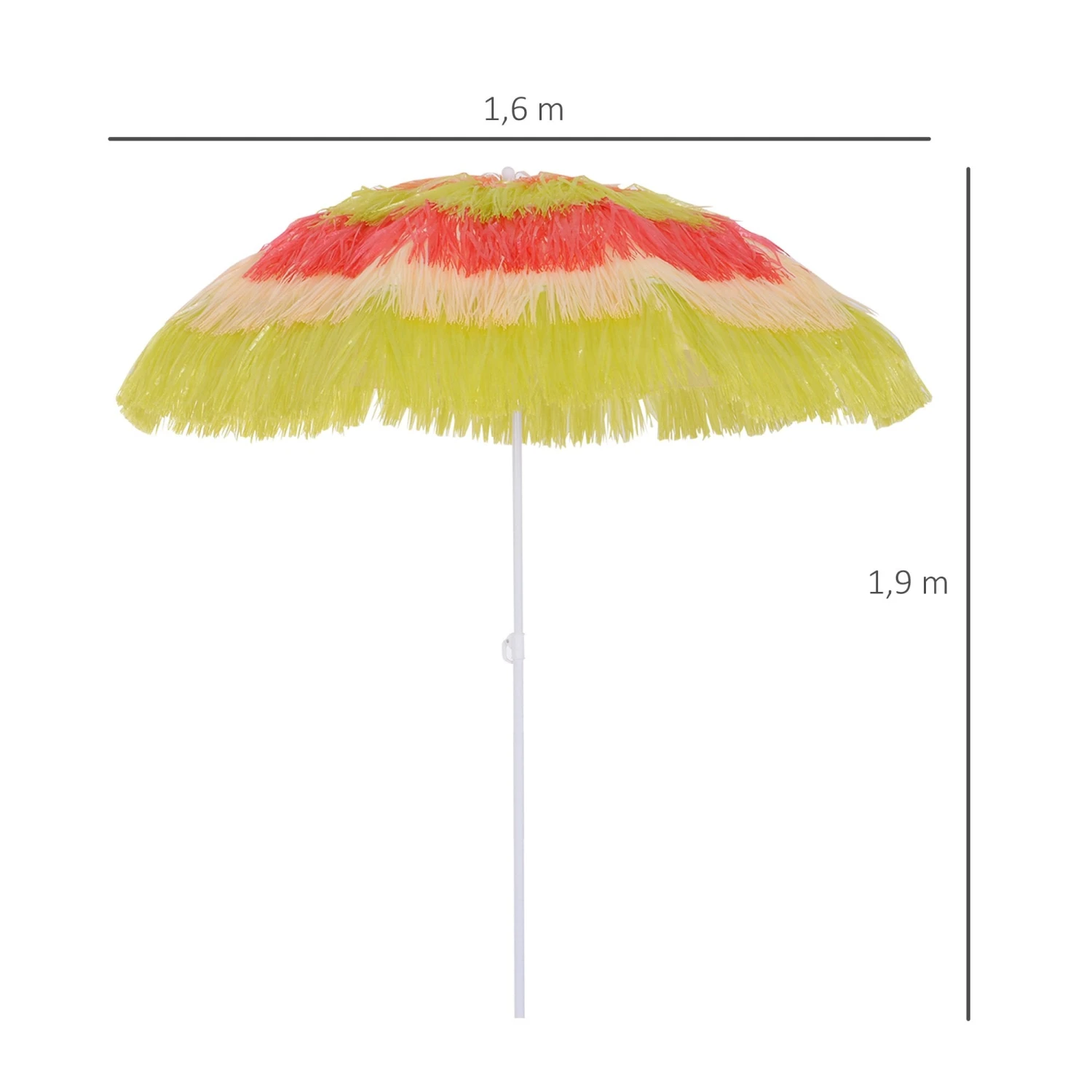 Oasis Hawaiian Style Garden Umbrella Parasol With Tilt - Multi Colour 4 Oasis Hawaiian Style Garden Umbrella Parasol With Tilt - Multi Colour - Image 4