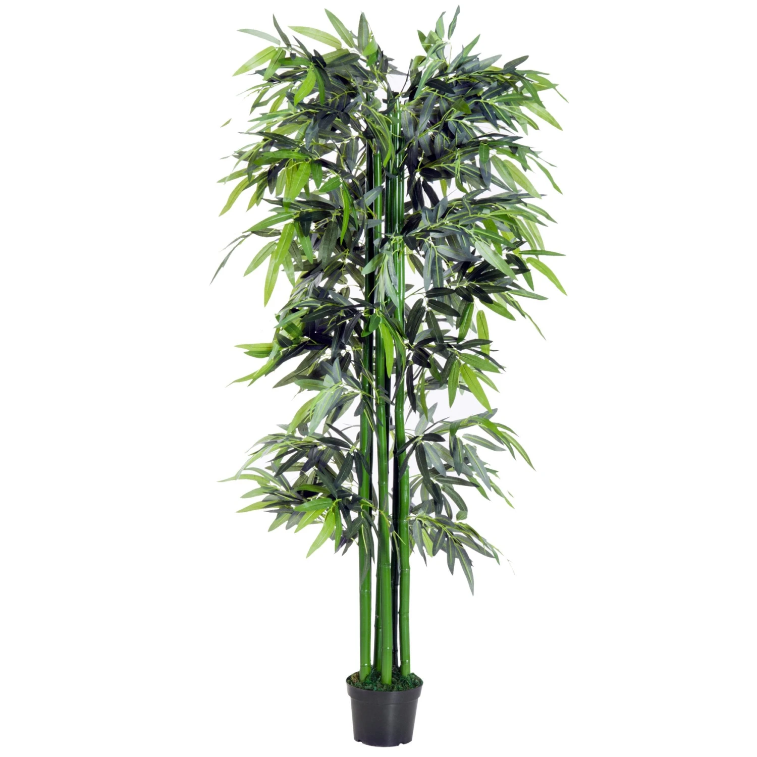 Outsunny 1.8 M Artificial Bamboo Plant With Pot - Green/Black 1 Outsunny 1.8 M Artificial Bamboo Plant With Pot - Green/Black