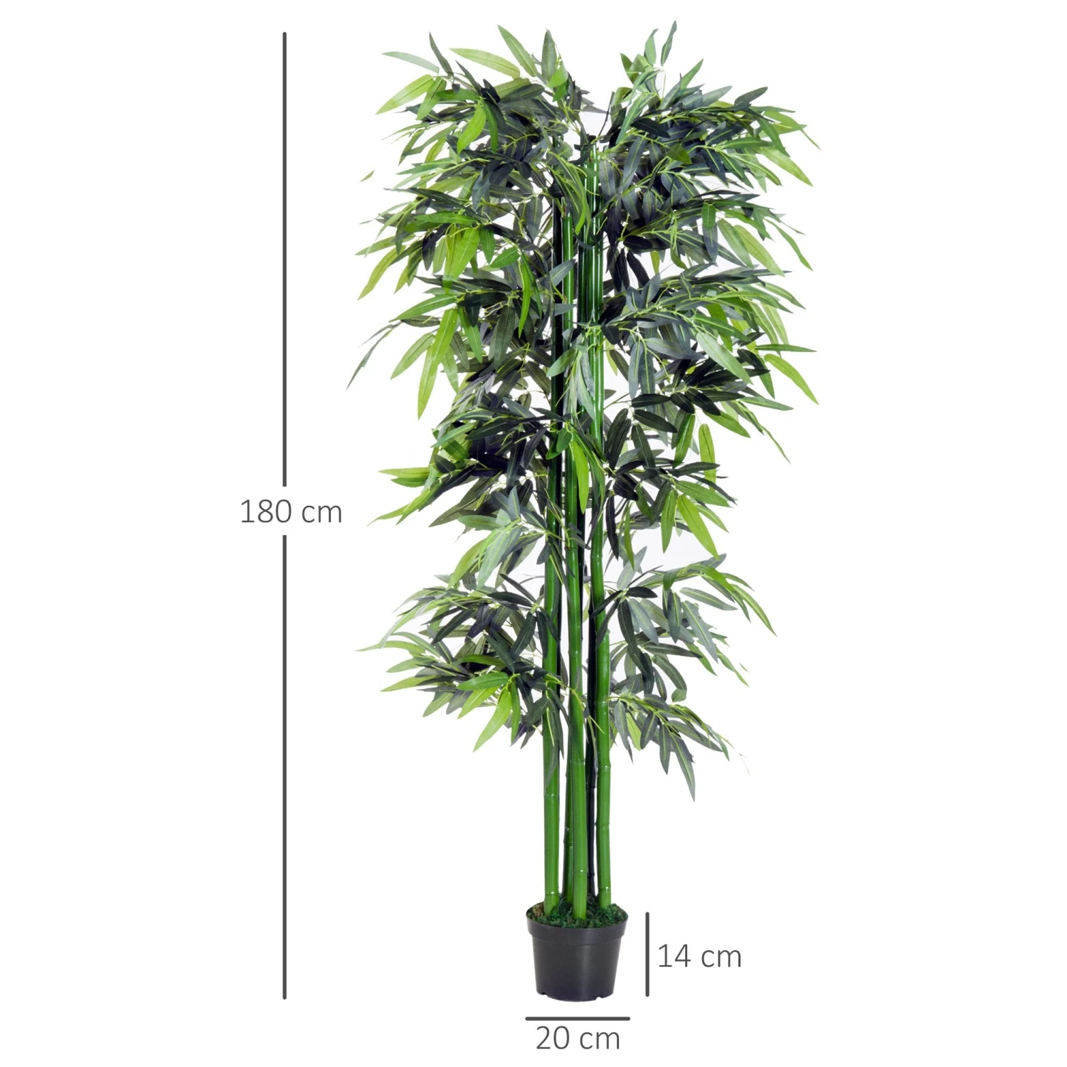 Outsunny 1.8 M Artificial Bamboo Plant With Pot - Green/Black 5 Outsunny 1.8 M Artificial Bamboo Plant With Pot - Green/Black - Image 5