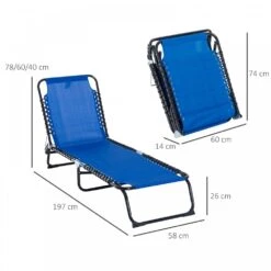 Outsunny Sun Lounger With Pillow - Blue -Home Furnishing Serie Shop 1624015760 29417800 c5d58a09 8a09 41eb 9c1f 6c2f5aa1891a