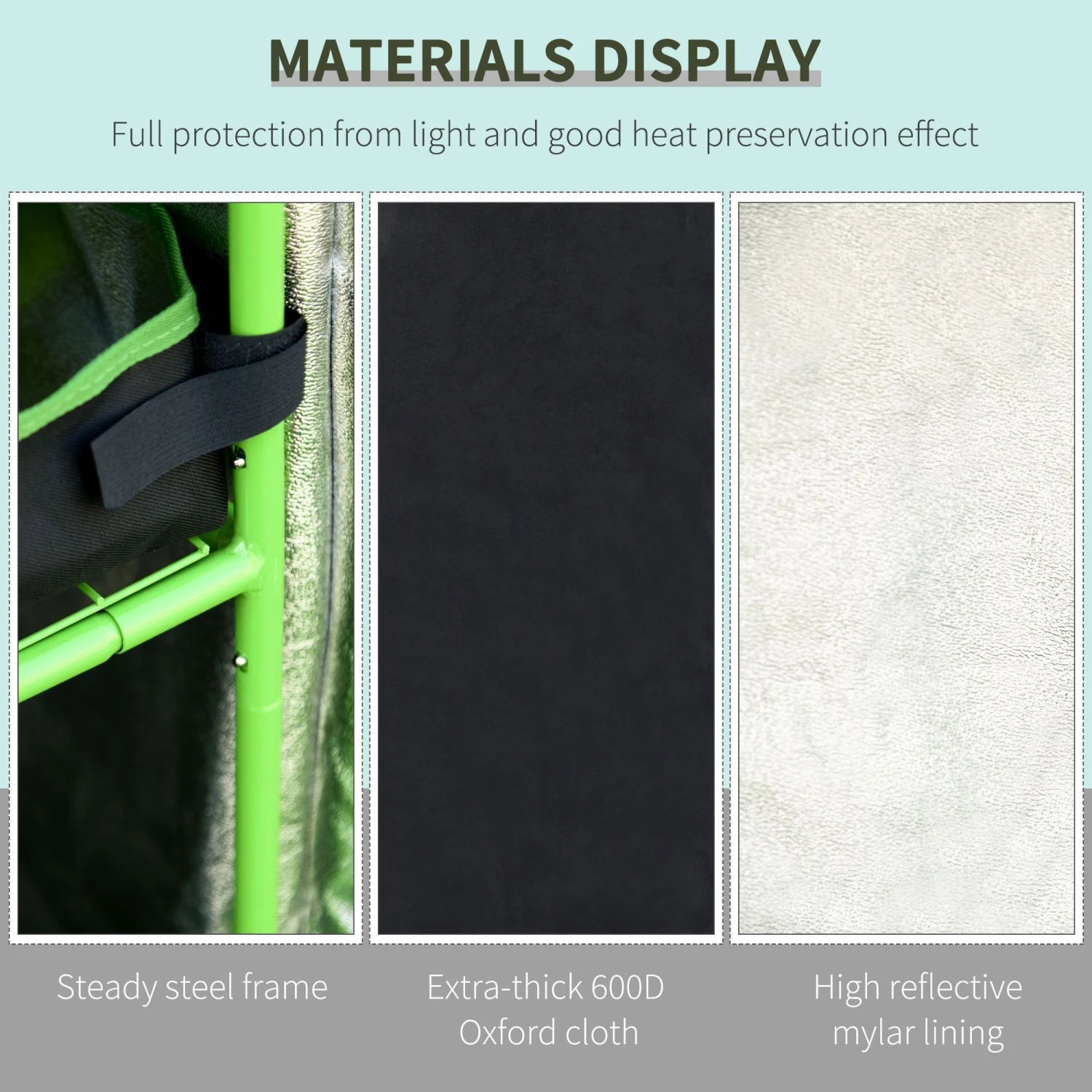 Outsunny Hydroponic Plant Grow Tent 80L X 80W X 160Hcm 5 Outsunny Hydroponic Plant Grow Tent 80L X 80W X 160Hcm - Image 5