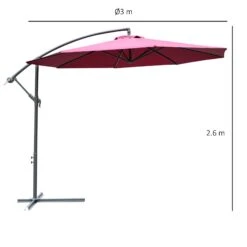 Outsunny UV And Water Resistant Hanging Garden Parasol 3m - Red 7 Outsunny UV And Water Resistant Hanging Garden Parasol 3m - Red -Home Furnishing Serie Shop 1624015974 08625300 3e0a3f8a a560 4990 a2c5 20604c7a842e