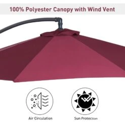Outsunny UV And Water Resistant Hanging Garden Parasol 3m - Red 8 Outsunny UV And Water Resistant Hanging Garden Parasol 3m - Red -Home Furnishing Serie Shop 1624015975 49002300 500c0008 aace 4f82 bab5 4872adf7e57c