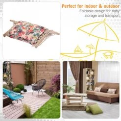 Outsunny Hanging Rope Frame Hammock Chair - Floral -Home Furnishing Serie Shop 1624016013 14854800 a9e9a552 666d 4f8d 8cb2 72d8c6613c95