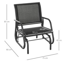 Outsunny Outdoor Gliding Swing Chair Garden Seat W/ Mesh Seat Curved Back Steel Frame Armrests Comfortable Lounge Furniture Dark Grey Black -Home Furnishing Serie Shop 1624016066 56342800 ee9dfbfb 4ba9 4f41 a17d 444defd6c3a3