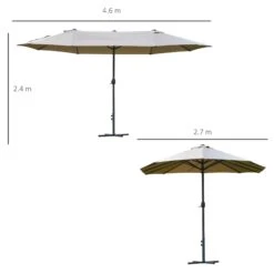 Outsunny Double Sided Umbrella Parasol With Cross Base 4.6 M - Khaki 11 Outsunny Double Sided Umbrella Parasol With Cross Base 4.6 M - Khaki -Home Furnishing Serie Shop 1624016258 44384000 5fb36a44 dab9 4fba b012 3828e804be63
