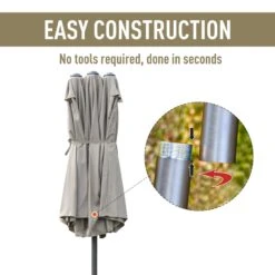 Outsunny Double Sided Umbrella Parasol With Cross Base 4.6 M - Khaki 14 Outsunny Double Sided Umbrella Parasol With Cross Base 4.6 M - Khaki -Home Furnishing Serie Shop 1624016268 04854000 94db35e0 71c5 4d63 bd0a 65312febaff8