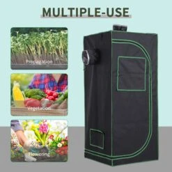 Outsunny Hydroponic Plant Grow Tent W/ Window Tool Bag 60L X 60W X 140Hcm Black -Home Furnishing Serie Shop 1624025853 82721000 654c2663 830d 4256 9e51 ffb637ffbb53
