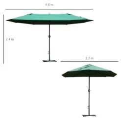 Outsunny 4.6 M Double Sided Umbrella Parasol With Cross Base - Dark Green -Home Furnishing Serie Shop 1624025875 98493100 e5a0811b 07b3 4754 8374 3138888659a1